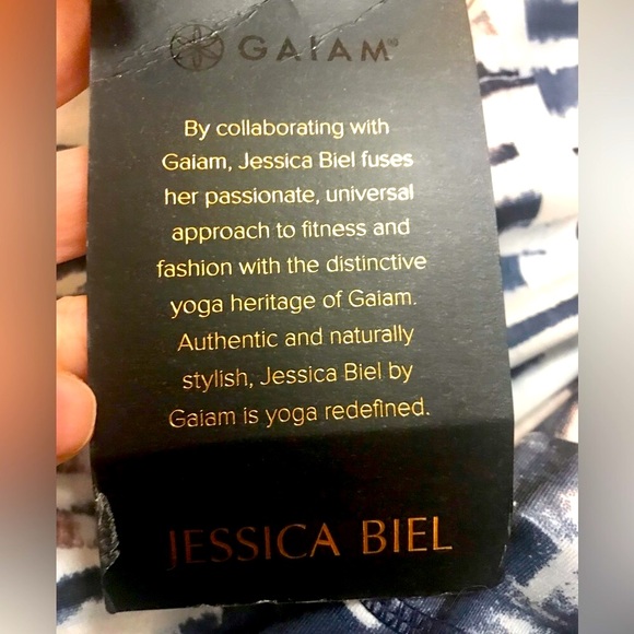 NEW GAIAM by Jessica Biel Blue Abstract Leggings - Picture 3 of 14